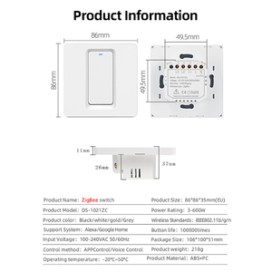 スマート Wi-Fi スマートライフ用 4 ウェイ 10A ABS EU プッシュボタン壁スイッチ できない コンデンサー シングルライブニュートラルワイヤー - Product Image 4
