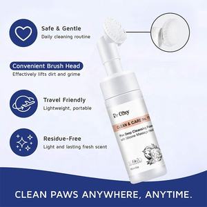 Usine OEM sans eau chien chat animaux de compagnie nettoyant pour pattes solution de shampoing brosse en silicone détachable nettoyant moussant pour pattes sans rinçage - Product Image 3