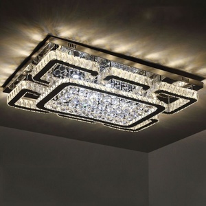 Lámpara de Techo <span class=keywords><strong>LED</strong></span> Rectangular Moderna para Interiores, Cristal, Regulable, 3 Colores, Control Remoto, Base de Acero Inoxidable de Lujo, para Sala de Estar - Product Image 5