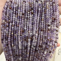 Perles en pierre naturelle facettées de 2 mm, 3 mm, 4 mm, perles en cristal de pierre précieuse, perles fantômes violettes pour la fabrication de bijoux