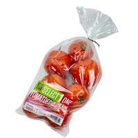 Triangle en plastique transparent imprimé personnalisé en forme de cône Raisins Concombres Tomates Fruits Légumes Poivrons Pochette de sac d'emballage