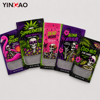 Sacs Mylar refermables brillants personnalisés avec fermeture éclair pour bonbons d'Halloween, snacks et aliments, qualité alimentaire, 3,5g 1oz