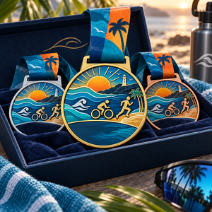 Médailles de finisseur personnalisées pour compétitions sportives OEM ODM, médailles de récompense personnalisées pour événements de triathlon et de course avec ruban sur mesure pour l'extérieur - Product Image 2