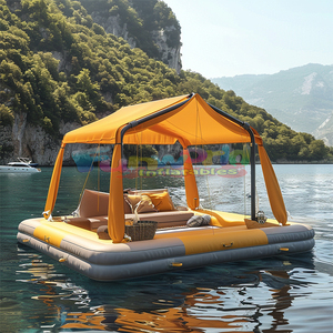 Nổi Câu Lạc Bộ bãi biển Inflatable bảng sofa Dock nền tảng nước phòng chờ bè nổi đảo Inflatable thuộc da hồ bơi - Product Image 3