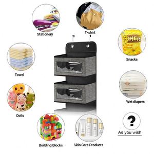 Organizador Colgante Transparente con Ganchos Metálicos para Puerta o Pared, con 5 Bolsillos Grandes para Armario o Cuarto de Bebé - Product Image 3