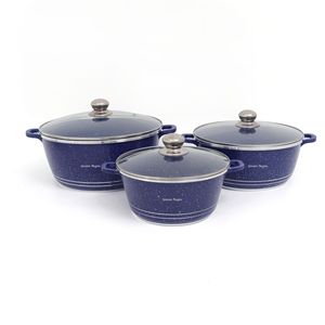 Cookware Set đồ nấu nướng đồ dùng nhà bếp và đồ nấu nướng với Glass nắp chuyên nghiệp 3 cái kim loại tối giản - Product Image 6