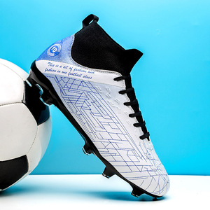 Scarpe da Calcio Sportive da Allenamento con Tacchetti Alti e Robusti, Tomaia Sintetica, per Studenti e Adolescenti, per Erba Artificiale - Product Image 4