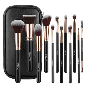 Newest Private Label Makeup Brush 15pcs Makeup Brush Set Black Makeup Brush Set With Bag