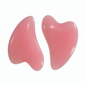 Outil de raclage en résine rose en forme de cœur avec logo personnalisé, Gua Sha pour le visage, beauté - Product Image 2