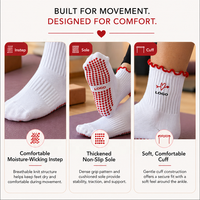 Chaussettes de Pilates et de Yoga Personnalisées Premium Antidérapantes en Silicone Respirantes en Coton Écologiques Anti-Bactériennes à Imprimé Animal Faible MOQ Gratuit
