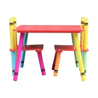 Ensemble table à manger et chaises en bois, ensemble de 3 pièces au design moderne de dessin animé, pour le salon