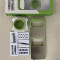 Multifunctionele Handmatige Keukensnijmachine Chopper 5 In 1 Roestvrijstalen En Kunststof Rasp Voor Fruitgroente Aardappelsnijgereedschap