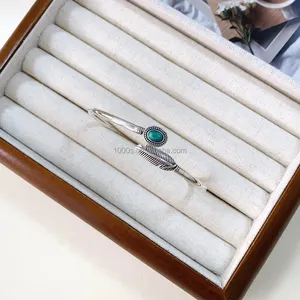 Đồ trang sức mỹ 925 sterling Silver Antique Bạc Turquoise Bracelet Bangles đối với phụ nữ người đàn ông