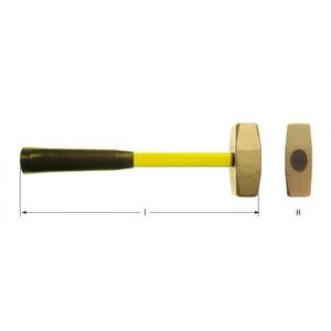 AMPCO - FE0020A Marteau d'ingénieur double face Aluminium-Bronze - EAN 7630027452280 MARTEAUX ET AXES ANTI-ÉTINCELLES - Product Image 1