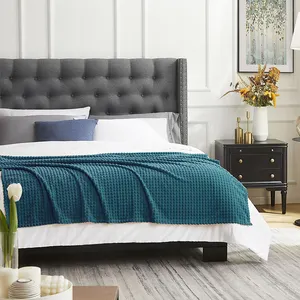 Tamaño personalizado Jacquard tejido patrón de rejilla suave franela polar manta cálida y acogedora - Product Image 4
