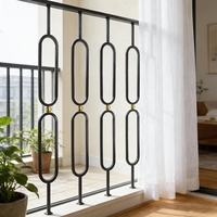 Balustres ronds et ovales en fer forgé LD-Metal, en acier noir et laiton, pour escaliers, rampes et décorations de clôtures de villas