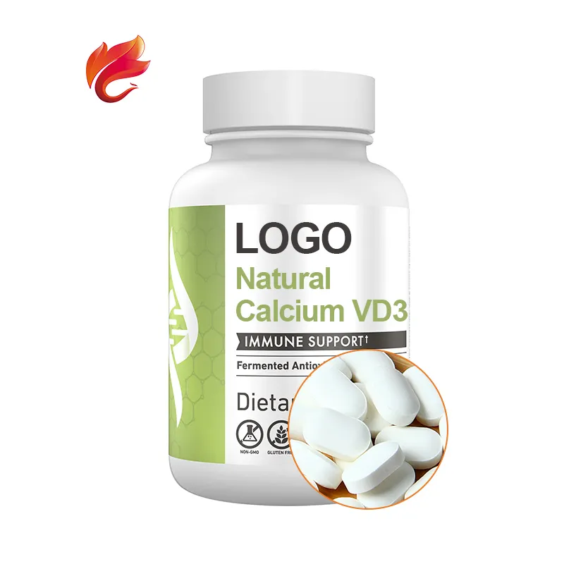 Softgel natural tablets de etiqueta privada, vitaminas tomam 2 comprimidos uma vez no dia, vitamina d3 de calcio suporta ossos saudáveis fortes