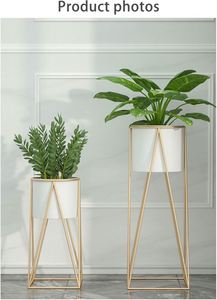 Support de plantes et de fleurs en métal classique en fer forgé géométrique, écologique, avec revêtement en poudre, pour la maison, le jardin, l'intérieur/l'extérieur, livraison rapide - Product Image 2