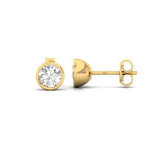 Boucles d'oreilles solitaires élégantes et étincelantes en or plaqué 10 carats avec diamant CVD de laboratoire de 0,47 ct, certifié IGI, design tendance, cadeau de bijoux - Product Image 1