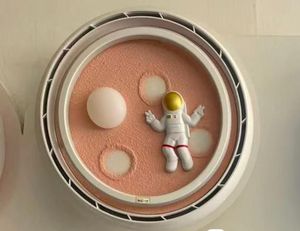 <b>Space</b> theme kids ceiling fan with astronaut LED <b>light</b> flush mount bladeless fan for modern children bedroom decor - Product Image 3