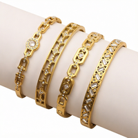 Bracelet Gaovo Premium Luxe Léger Géométrique Pavé CZ en Acier Inoxydable Polyvalent Tendance Résistant au Ternissement Bijoux de Mode pour Femme