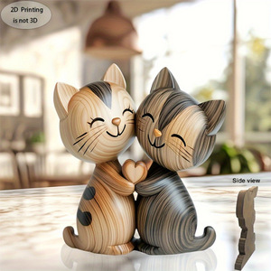 Letrero <span class=keywords><strong>de</strong></span> Madera con Diseño <span class=keywords><strong>de</strong></span> Gato 2D, Adorno <span class=keywords><strong>de</strong></span> Escritorio, Placa Decorativa para Mesa, para Hogar u Oficina, Envío Directo JIT - Product Image 3