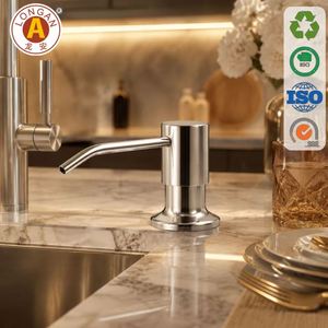 Distributeur de savon pour évier de cuisine en acier inoxydable Longan avec conception anti-déversement et anti-fuite, bouteilles de 1000 ml/500 ml/350 ml - Product Image 1