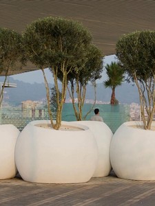 Vaso per <span class=keywords><strong>Fiori</strong></span> <span class=keywords><strong>in</strong></span> Fibra di Vetro Stile Nordico, Grandi <span class=keywords><strong>Vasi</strong></span> Rotondi <span class=keywords><strong>in</strong></span> <span class=keywords><strong>Cemento</strong></span> Fibrorinforzato, <span class=keywords><strong>Vasi</strong></span> <span class=keywords><strong>in</strong></span> FRP per Giardino e Esterni - Product Image 3