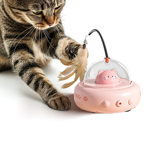 电动玩具懒猫棒羽毛红外激光防刮自动避障UFO逗猫棒 - Product Image 3