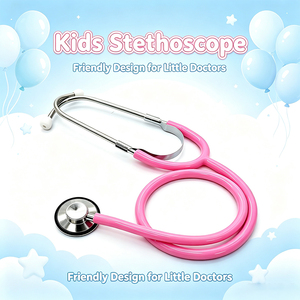 Stéthoscope léger pour enfants, jouet de simulation de docteur, équipé d'une tête d'écoute en alliage d'aluminium et d'un tuyau sonore flexible en PVC - Product Image 1