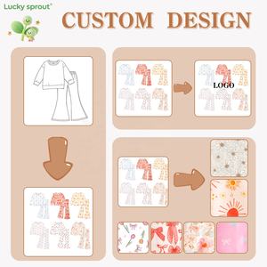 طقم ملابس للفتيات الصغيرات والرضع لفصلي الخريف والشتاء، قميص علوي مع بنطلون واسع من الأسفل، طباعة زهور وفيونكة، مجموعة ملابس من التويل - Product Image 2