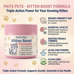 Polvo Nutritivo para Mascotas, Fórmula de Crecimiento para Gatitos, Calostro, L-Lisina, Salud Intestinal, Multivitamínico, DHA Esencial, Taurina, Marca Privada - Product Image 1