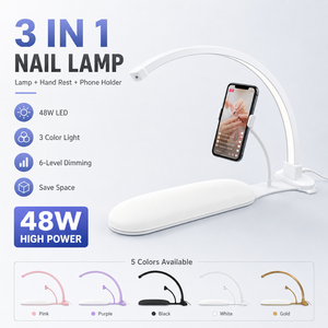 Nueva Lámpara <span class=keywords><strong>UV</strong></span> LED Profesional 3 en 1 <span class=keywords><strong>para</strong></span> Uñas, con Forma de Media Luna, 48w, con Luz <span class=keywords><strong>para</strong></span> Selfies y Soporte <span class=keywords><strong>para</strong></span> Teléfono Celular, <span class=keywords><strong>para</strong></span> Uso en Salón - Product Image 1