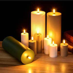 Décoration de mariage en plein air lumière <span class=keywords><strong>LED</strong></span> pilier en plastique <span class=keywords><strong>bougie</strong></span> <span class=keywords><strong>LED</strong></span> alimentée par batterie étanche grande taille 10x25cm 15x25cm <span class=keywords><strong>bougie</strong></span> <span class=keywords><strong>LED</strong></span> - Product Image 1