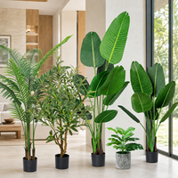 Plantes tropicales artificielles assorties, faux palmiers, monstera, oiseaux de paradis, arbres pour la décoration intérieure de la maison, du bureau, de l'hôtel, vente en gros