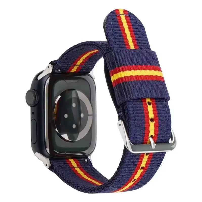 Pulseiras de reposição para relógios esportivos de nylon, pulseiras universais para casais com logotipo personalizado, pulseiras esportivas de nylon para reposição de relógios inteligentes