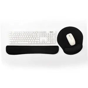 Penjualan terlaris kustom dicetak Gel memori ergonomis Keyboard sandaran pergelangan tangan dan alas Mouse dengan Set dukungan pergelangan tangan