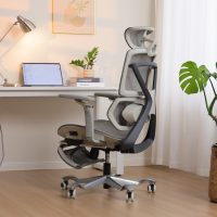 Chaise de bureau exécutive intelligente et moderne à IA avancée avec support dynamique et matrice de massage pour la détente du cadre supérieur