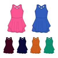 Robe de sport active pour filles, sans manches, dos croisé, anti-humidité, avec short intégré, personnalisable, faible MOQ, livraison rapide