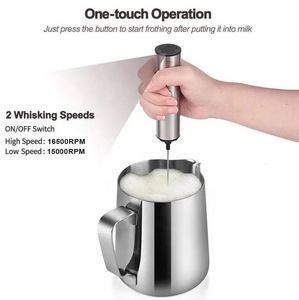 Rechargeable Milk Frother Home Stainless Steel <b>Small</b> Stirrer Automatic Electric Milk Frother - Product Image 2
