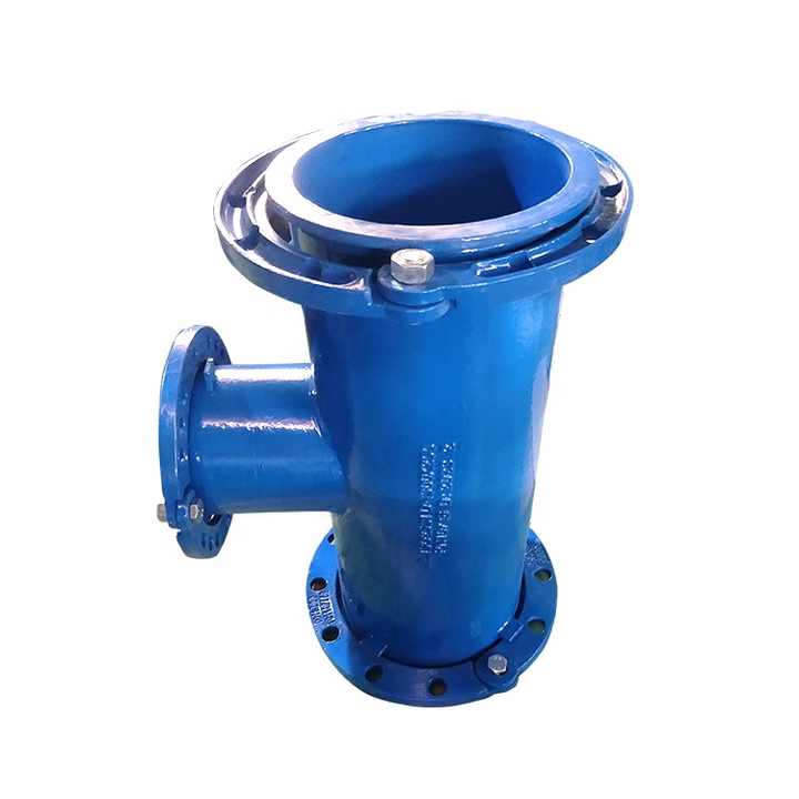 ISO2531 Ductile Cast Iron DCI Double Loose Flanged Pipe Fitting Reducing Tee PN10 / PN16