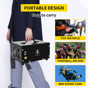 TUXING Fábrica Venda Parada Automática Elétrica 30mpa 4500psi 300bar 12V Transformador Embutido PCP Paintball Caça Compressor de Ar - Product Image 6