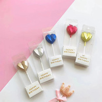 Bougie d'anniversaire en forme de diamant, cœur, étoile, bougies d'anniversaire créatives 3D, décoration de pâtisserie, étoile mignonne pour la décoration de fête d'enfants