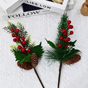 Christmas Berry Pine &amp; Cedar Branches Pine <strong>Cones</strong> Artificial Plastic <strong>Foam</strong> Tabletop Decor Scene Setup - Product Image 4