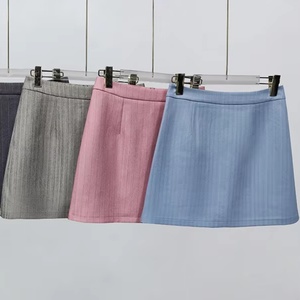 Falda de Mujer al por Mayor, Personalizada OEM/ODM, Color Sólido, a Rayas, Cintura Alta, Estilo Casual, Línea A, para Vacaciones, Uso Diario - Product Image 1