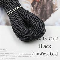 Cordon en coton ciré de 2 mm, fil ciré, corde à étiquettes, fil pour accrocher les grains, accessoires de bijouterie, corde tressée