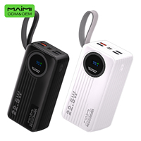 Batterie externe Maimi 30000mAh 40000mAh, charge rapide 22.5W, chargeur portable avec sangle et écran LED numérique