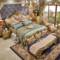 Lit king size style antique, meuble de chambre à coucher, vente en gros