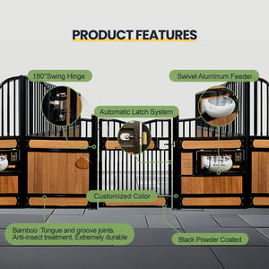 Box d'écurie pour chevaux populaire en Europe, pivotante, préfabriquée, en bois de bambou, sur mesure, porte de panneau avant de box pour chevaux - Product Image 2