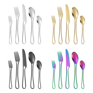 Sáng Tạo cross-gương thép không gỉ Flatware Set rỗng xử lý bao gồm bít tết dao nĩa dùng một lần cho khách sạn nhà hàng - Product Image 3